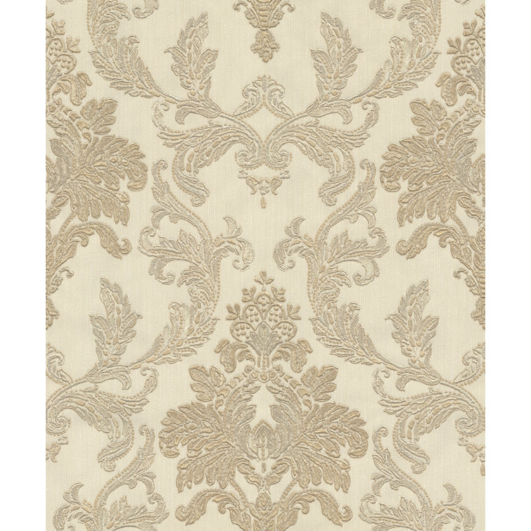 Lily Manor Manhattan Damask Wallpaper Wayfair.co.uk